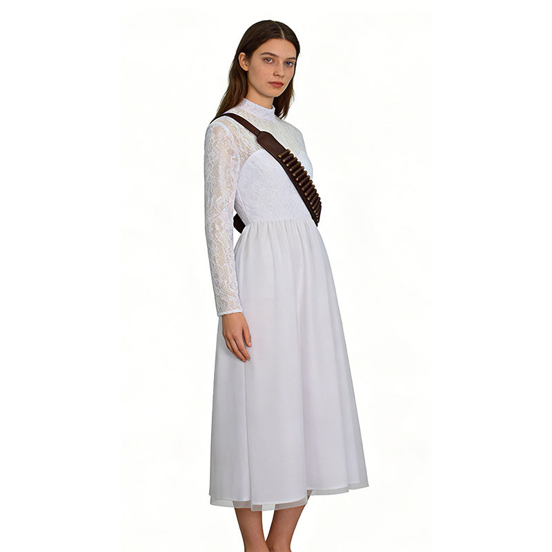 Ready Or Not Grace Cosplay Costume White Wedding Dress Halloween Suit - Image 4