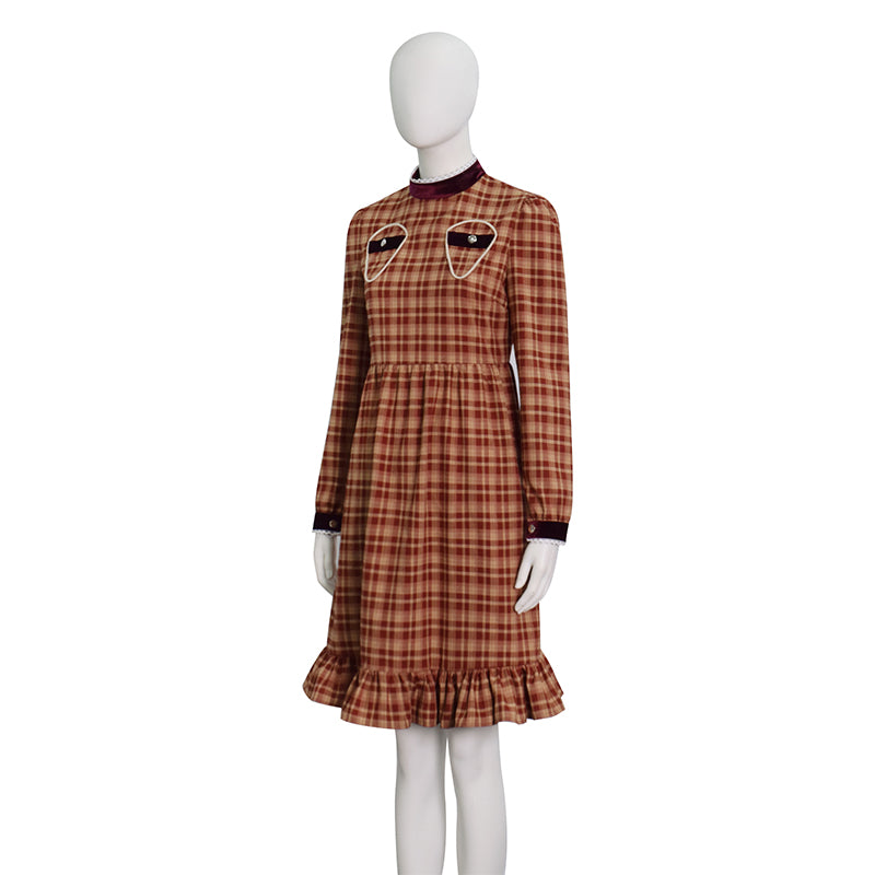 Girls Esther Orphan Cosplay Costume Brown Dress Adults Women Halloween Suit - Image 4
