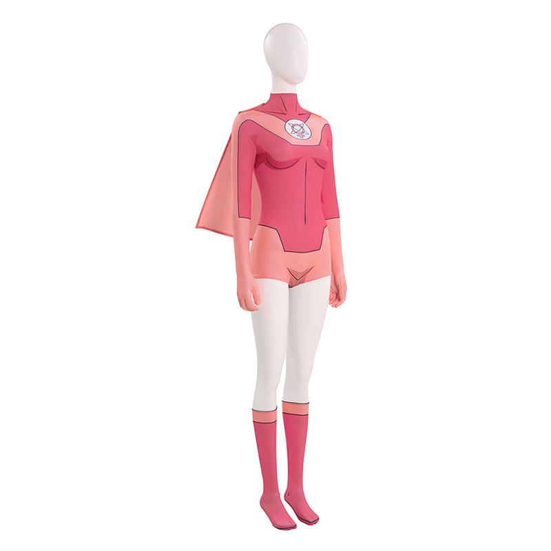 Invincible Atom Eve Cosplay Costume Halloween Pink Jumpsuit - Image 5