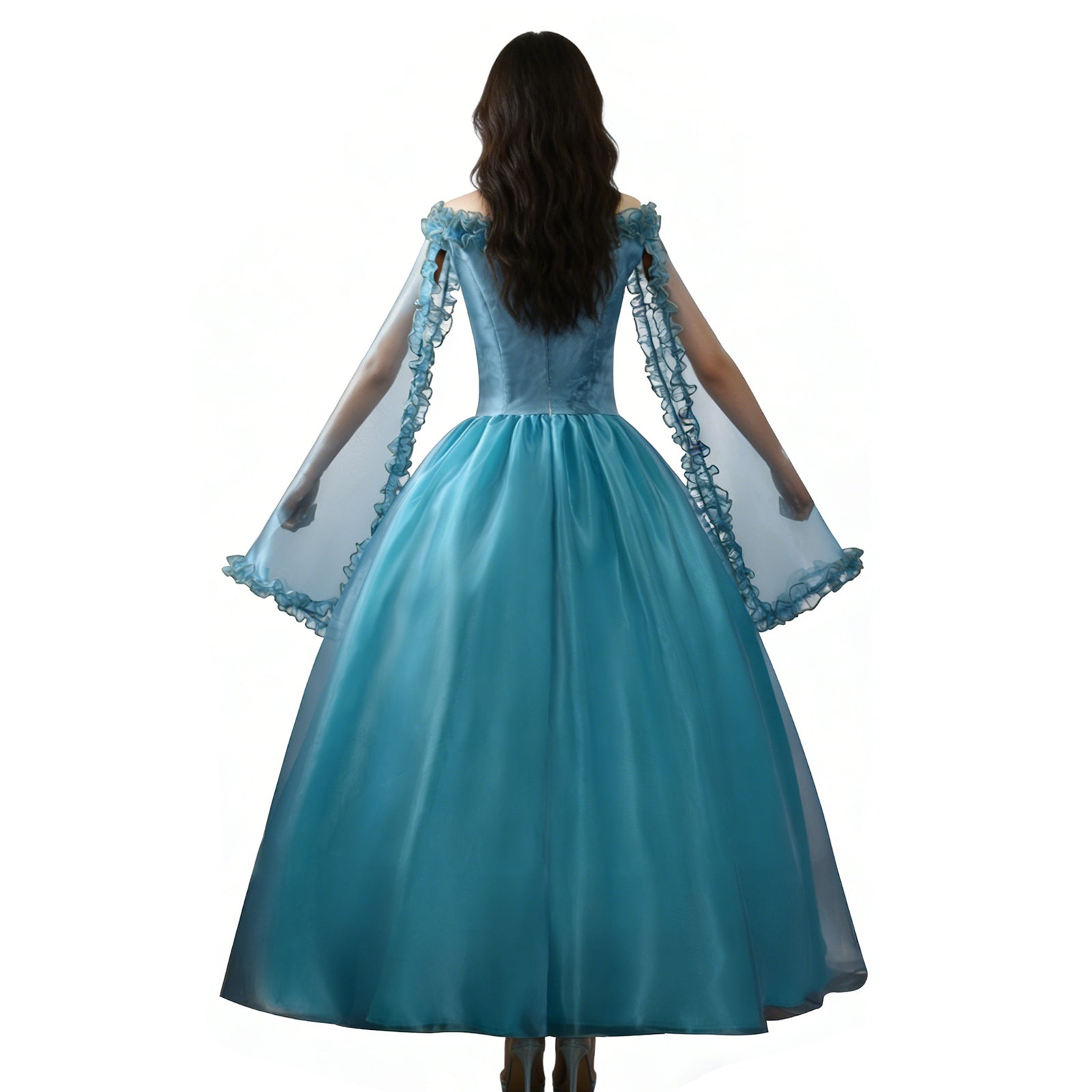Frankenstein Elizabeth Cosplay Costume Blue Halloween Carnival Outfit - Image 4