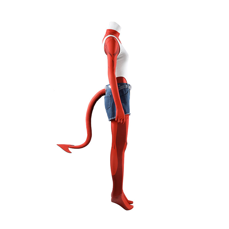 Dispatch Malevola Cosplay Costume Red Jumpsuit Halloween Outfit - Image 4