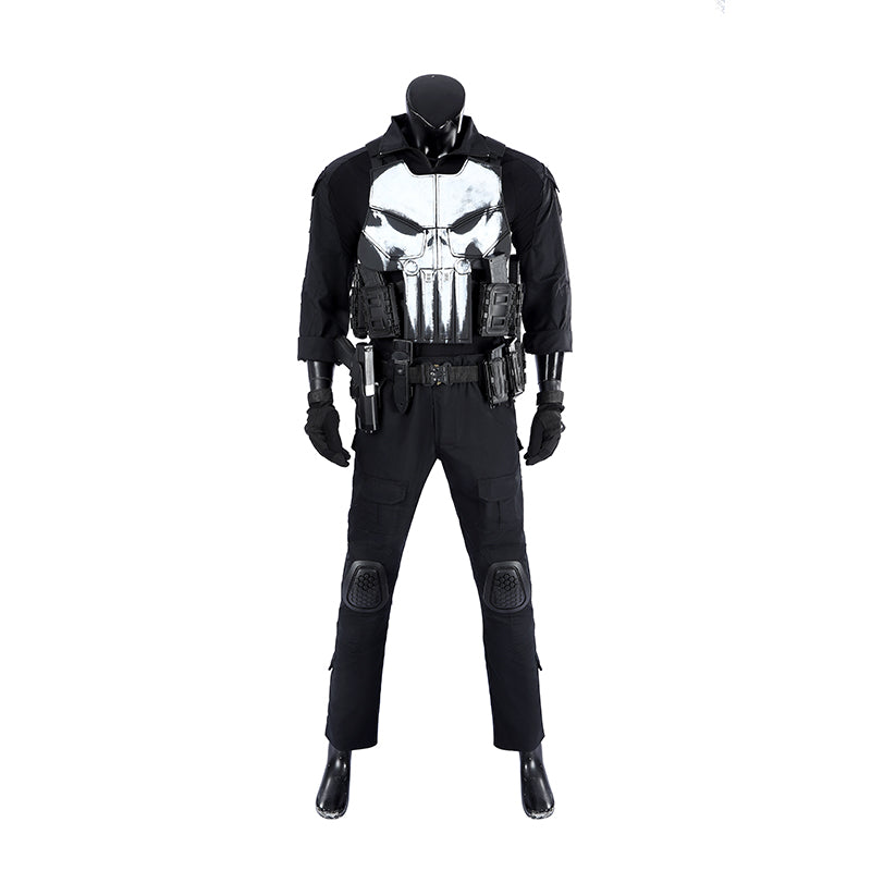 The Punisher Cosplay Costume Frank Castle Skull Suit One Last Kill Halloween - Image 4