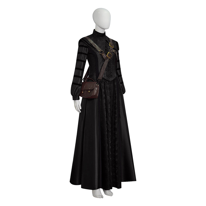 1666: Amsterdam Noa Cosplay Costume Black Long Dress with Accessories - Image 3
