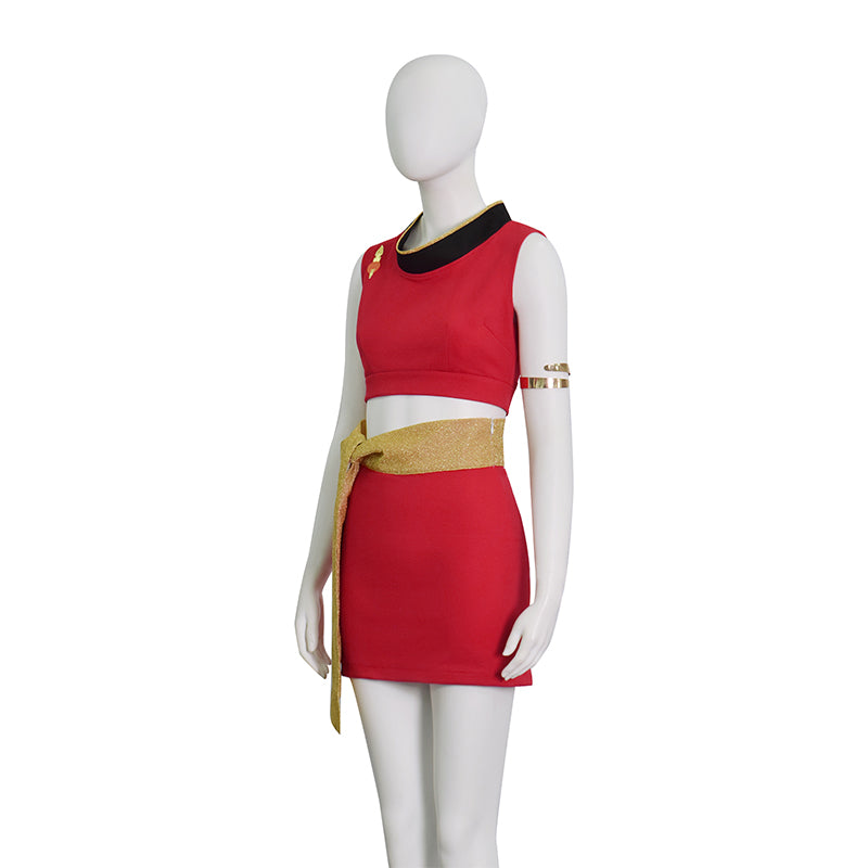 Star Trek Beyond Uhura Cosplay Costume Vest With Red Dress Two Piece - Image 3