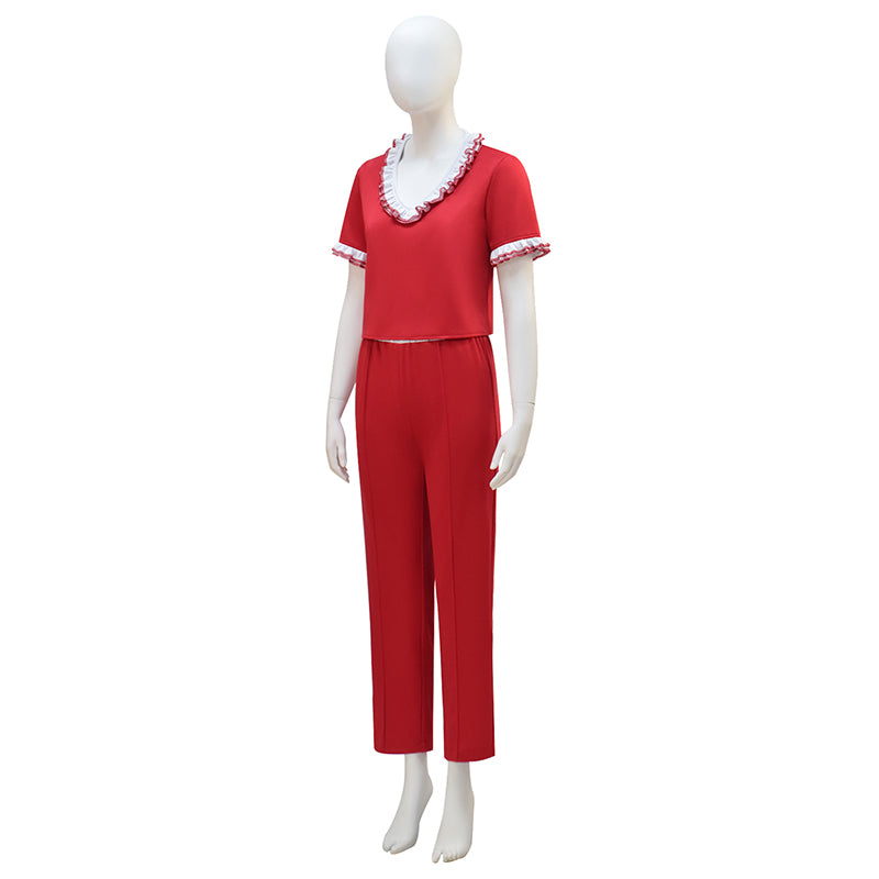 Sally o'malley Cosplay Costume Red Halloween Outfit - Image 3