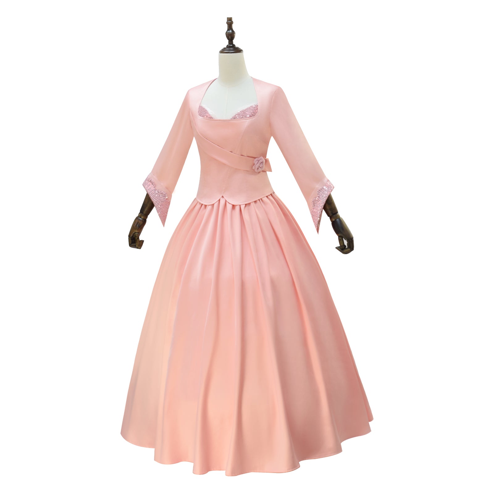 Wicked Witch Glinda Cosplay Costume Pink Dress Halloween Costume Outfit - Image 3