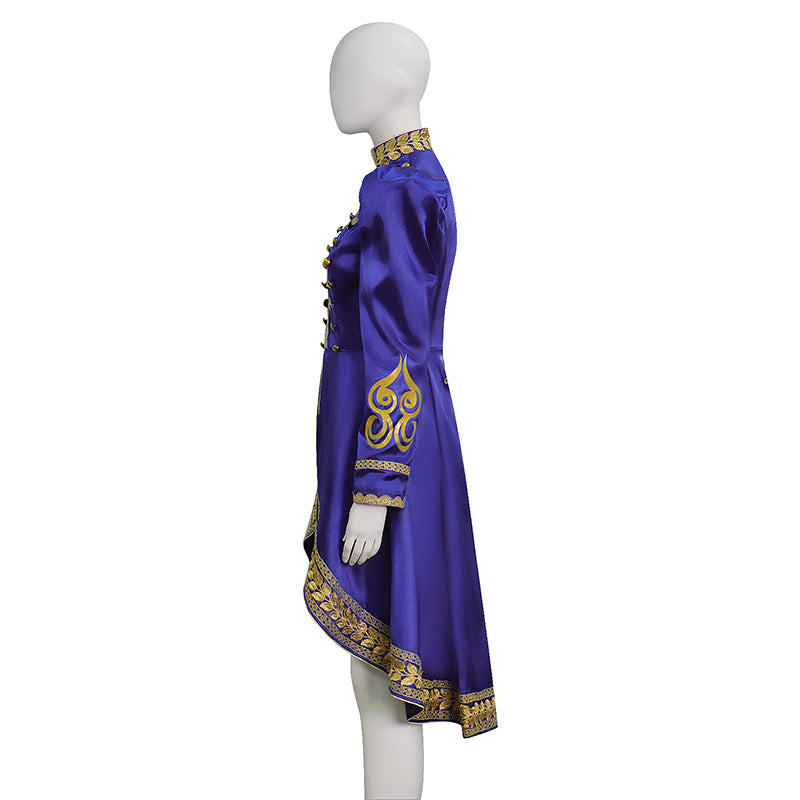 Baroque Cosplay Costume Royal Purple Military Tailcoat Performance Dress Lady Halloween Suit - Image 4
