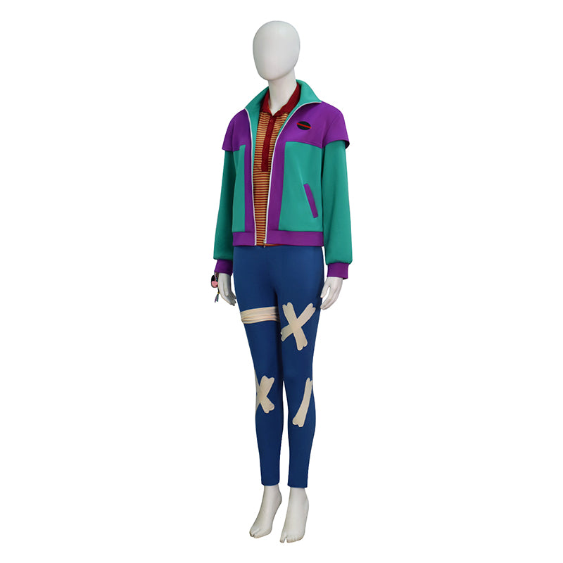 Adult Forgotten Island Raissa Cosplay Costume Green Purple Disco Halloween Outfit - Image 4