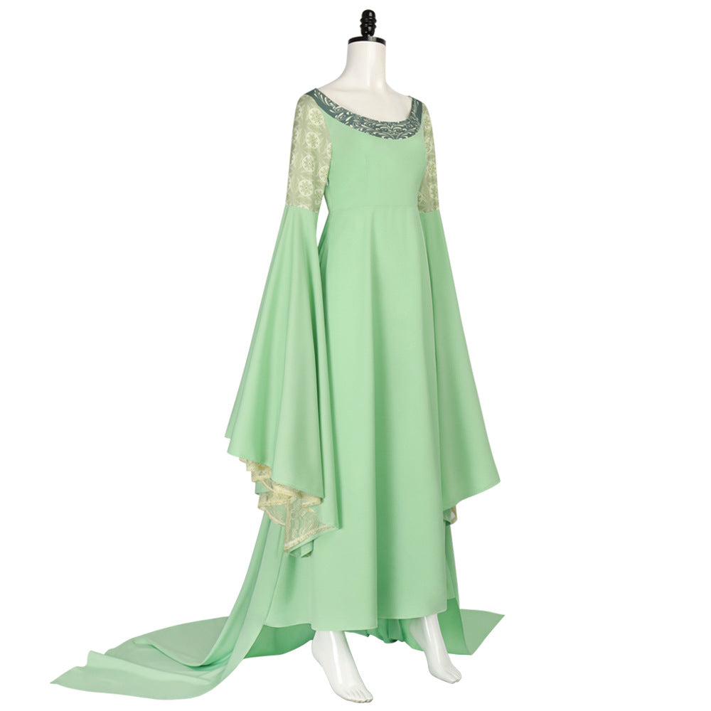 The Lord Of Rings Arwen Cosplay Costume Female Green Halloween Suit - Image 3