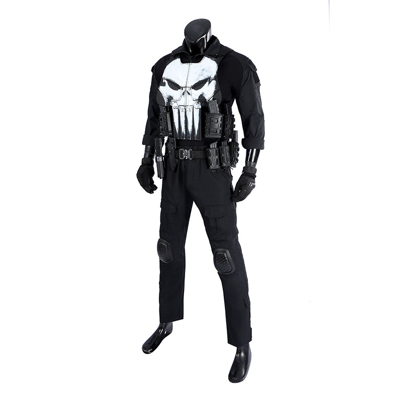 The Punisher Cosplay Costume Frank Castle Skull Suit One Last Kill Halloween - Image 5