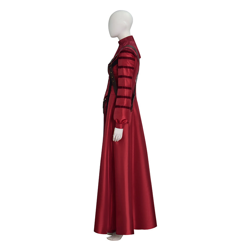 1666: Amsterdam Noa Cosplay Costume Red Long Dress with Accessories - Image 4