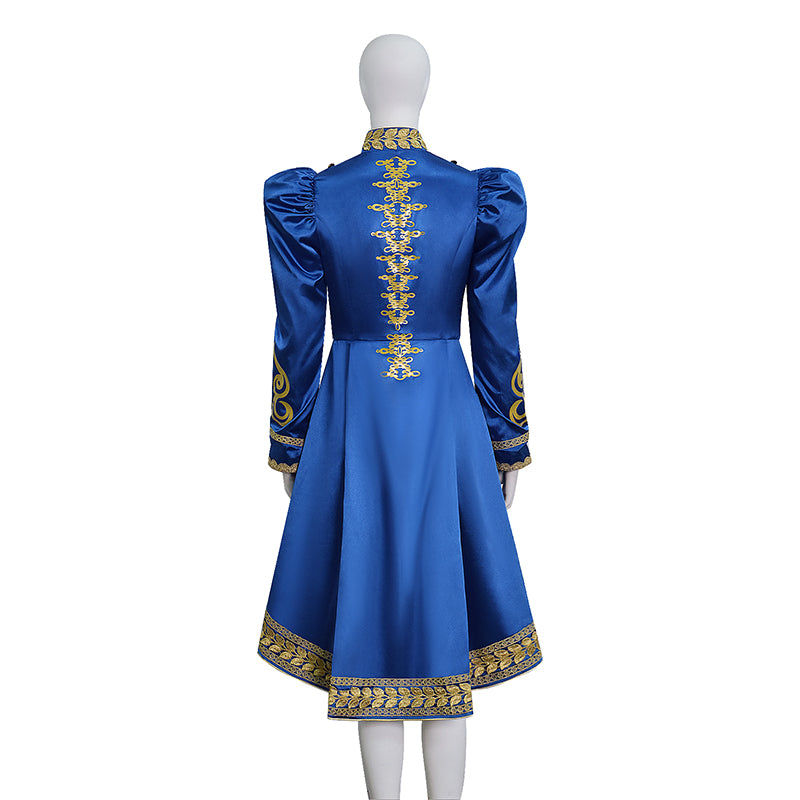 Baroque Cosplay Costume Royal Blue Military Tailcoat Performance Dress Lady Halloween Suit - Image 5