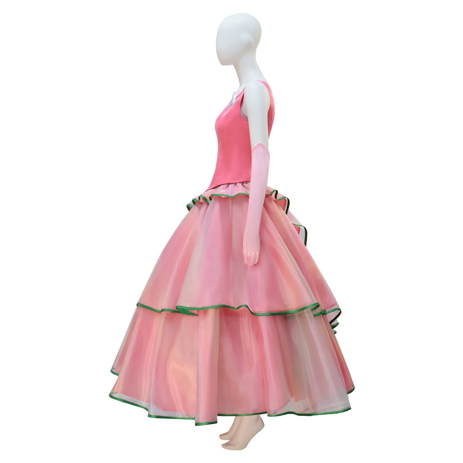 Wicked Witch Glinda Cosplay Costume Pink Dress Halloween Outfit - Image 5