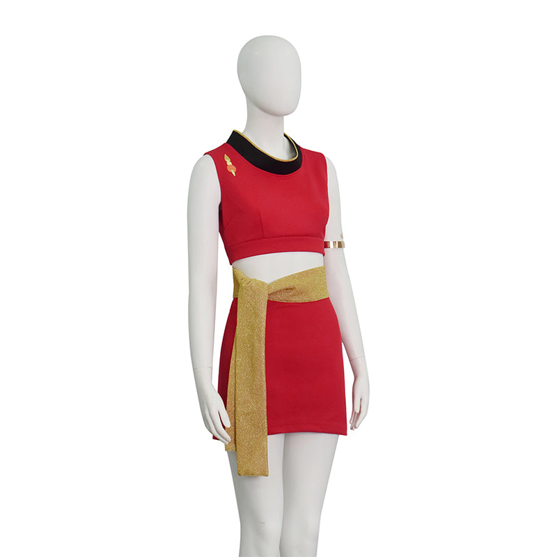 Star Trek Beyond Uhura Cosplay Costume Vest With Red Dress Two Piece - Image 4