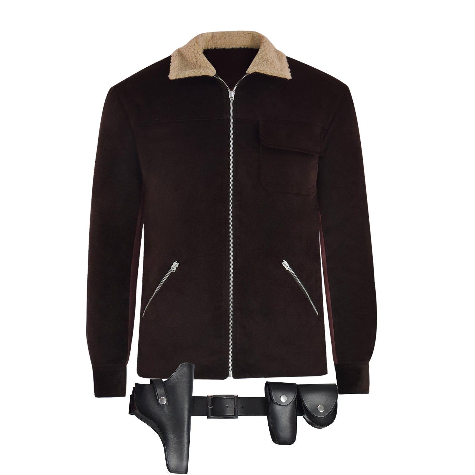The Walking Dead Rick Grimes Cosplay Costume Flock Fabric Male Jacket - Image 3