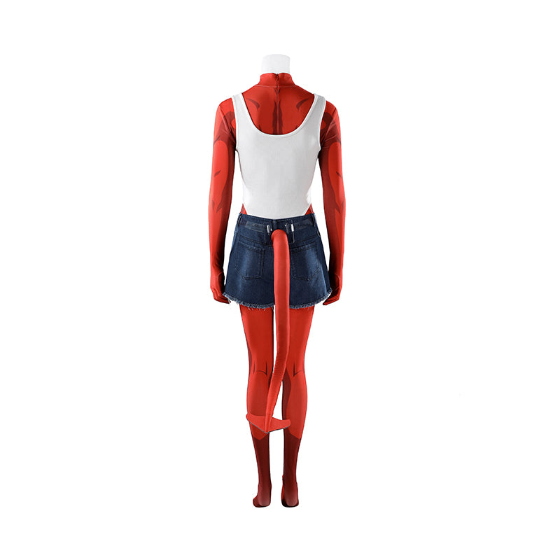 Dispatch Malevola Cosplay Costume Red Jumpsuit Halloween Outfit - Image 5