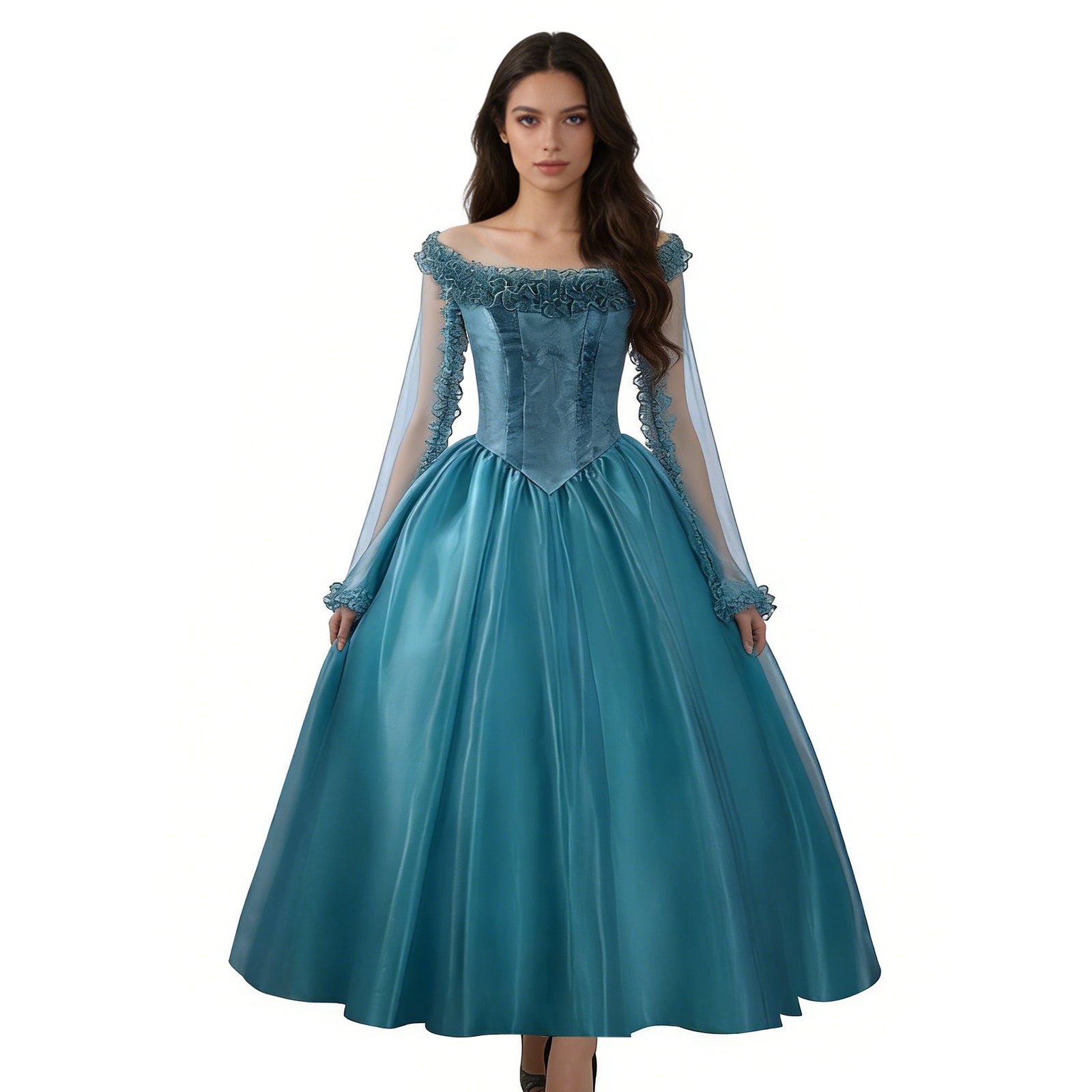 Frankenstein Elizabeth Cosplay Costume Blue Halloween Carnival Outfit - Image 5