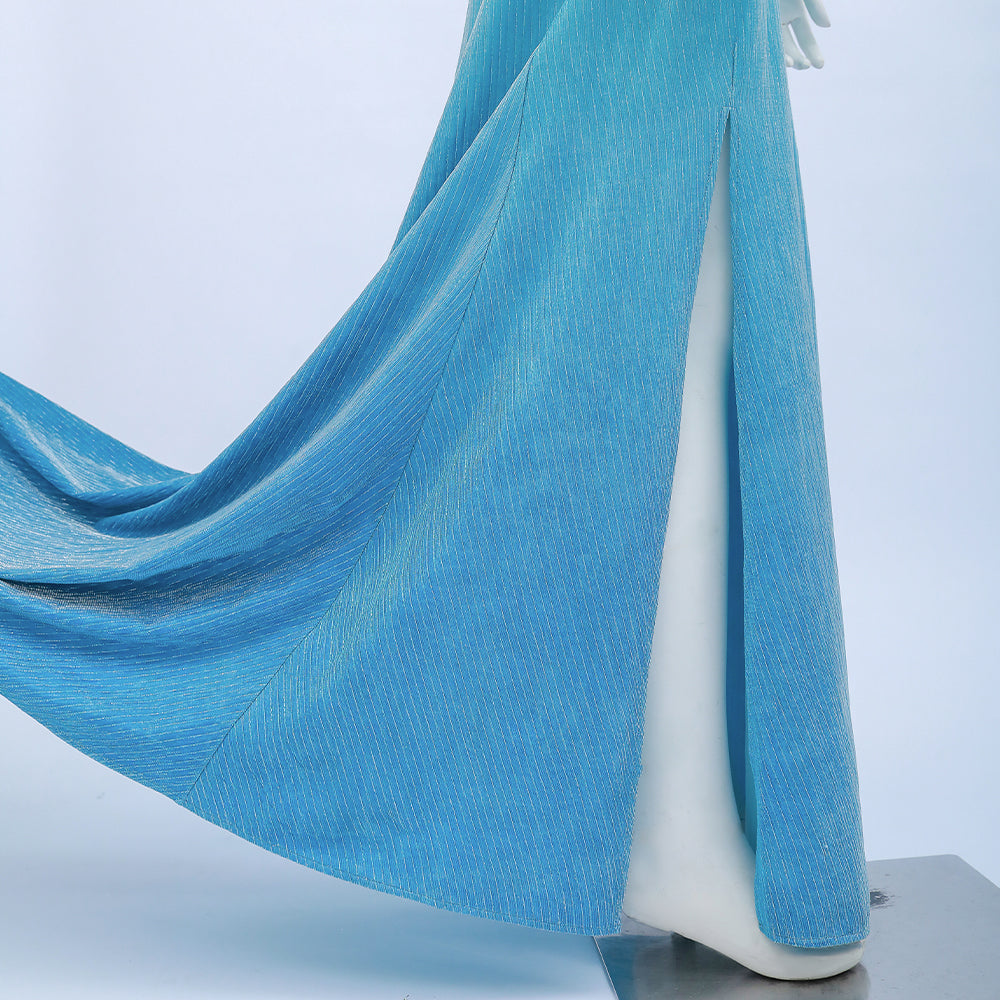 Deluxe Frozen 2 Elsa Cosplay Costume Blue Dress Halloween Outfit - Image 10