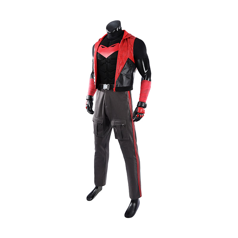 Red Hood Jason Todd Rebirth Cosplay Costume Red Leather Halloween Suit - Image 5