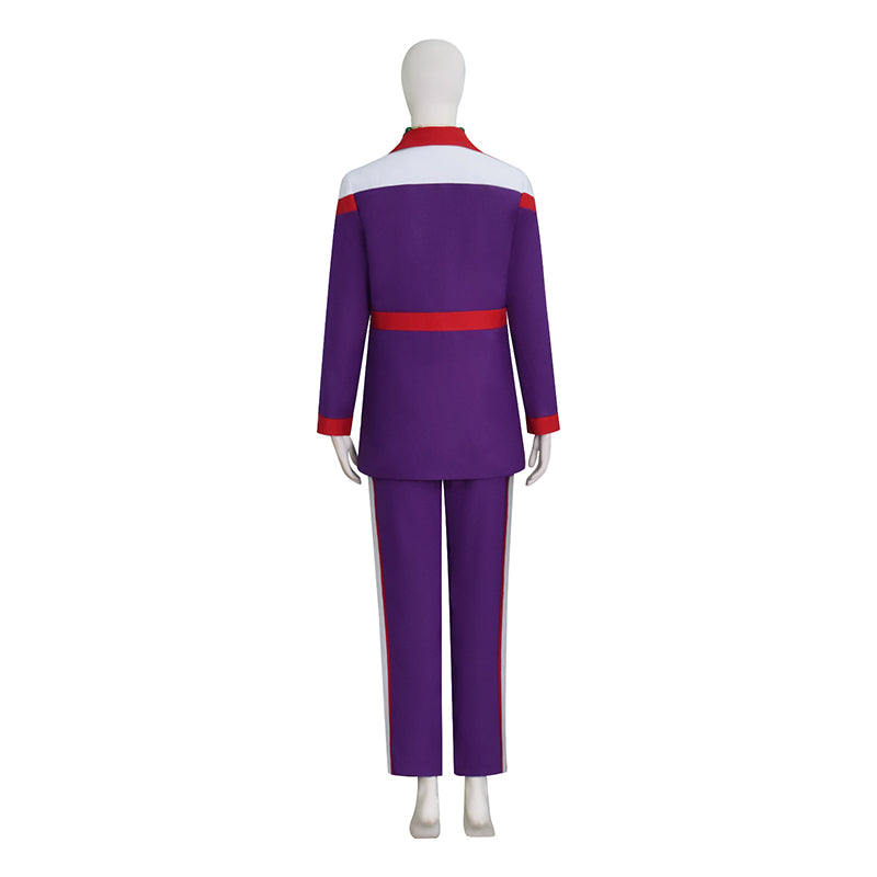 Movie Weapons Aunt Gladys Cosplay Costume Purple Halooween Suit With Bag Necklace - Image 5