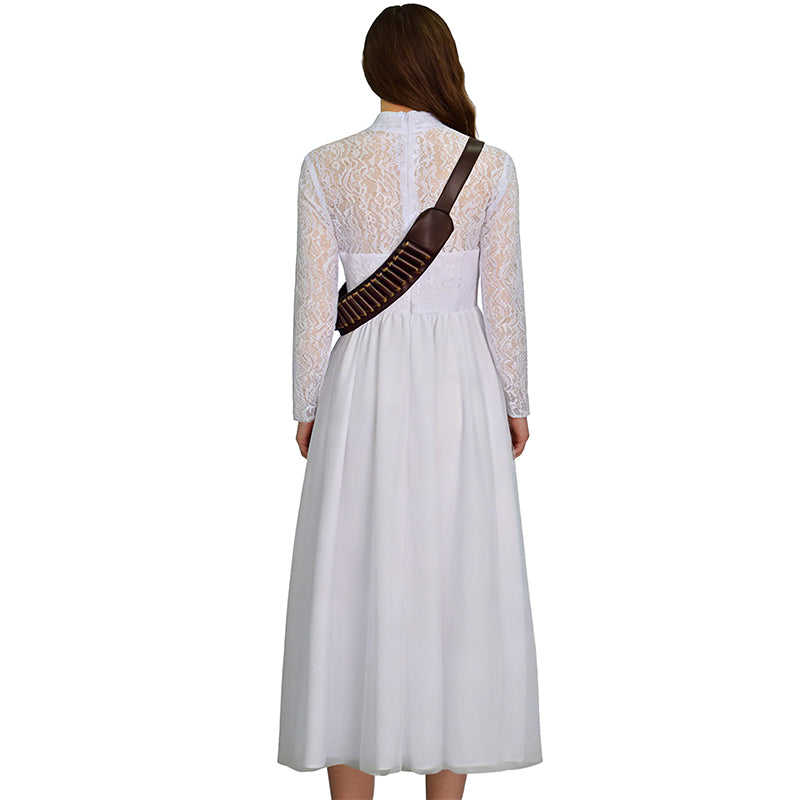 Ready Or Not Grace Cosplay Costume White Wedding Dress Halloween Suit - Image 5