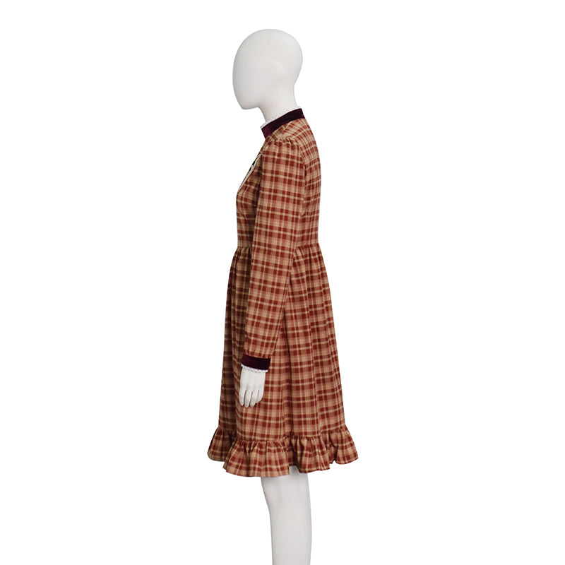 Girls Esther Orphan Cosplay Costume Brown Dress Adults Women Halloween Suit - Image 5