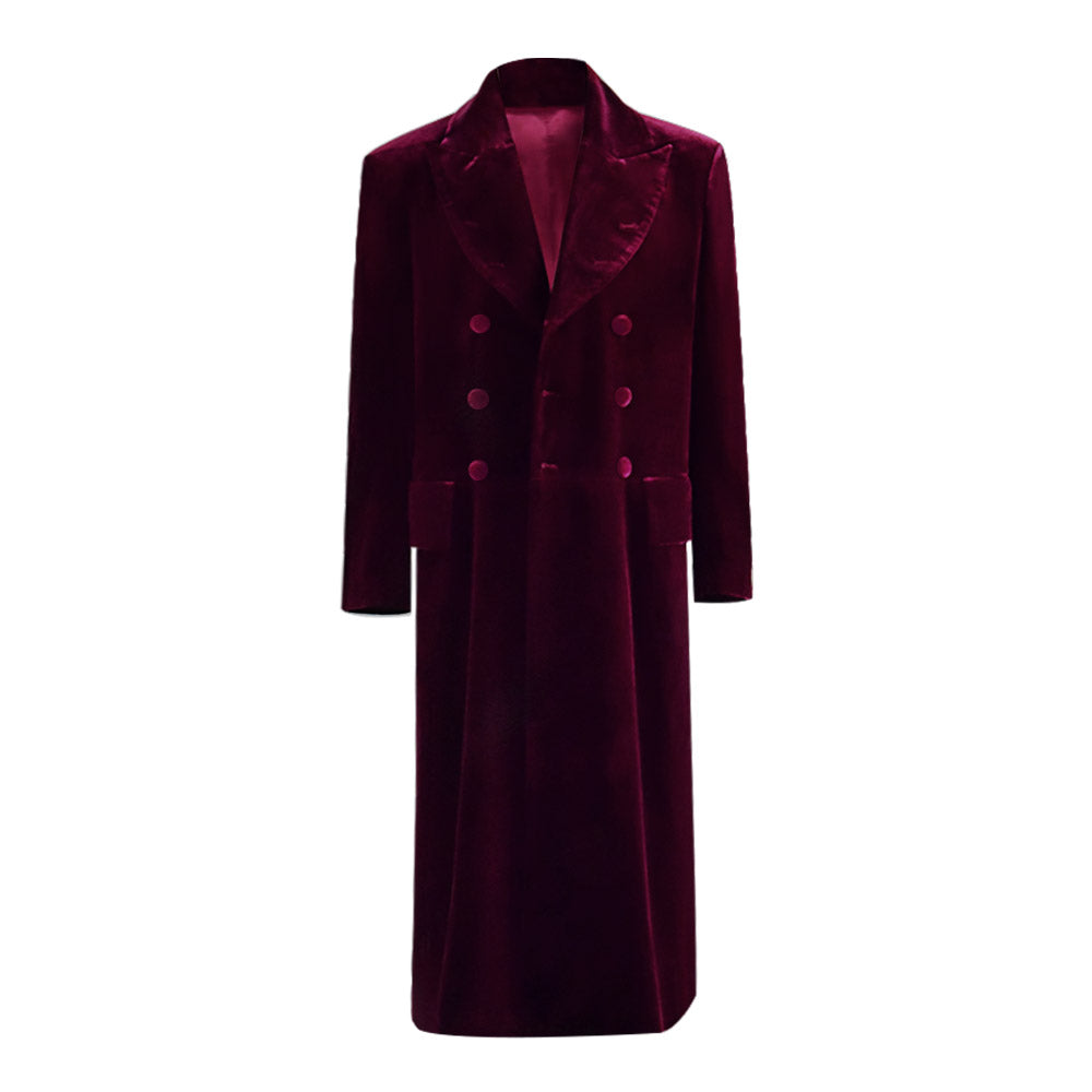 Doctor Who Fourth 4th Doctor Coat Double Breasted Velvet Cosplay Costume for Sale - Image 2