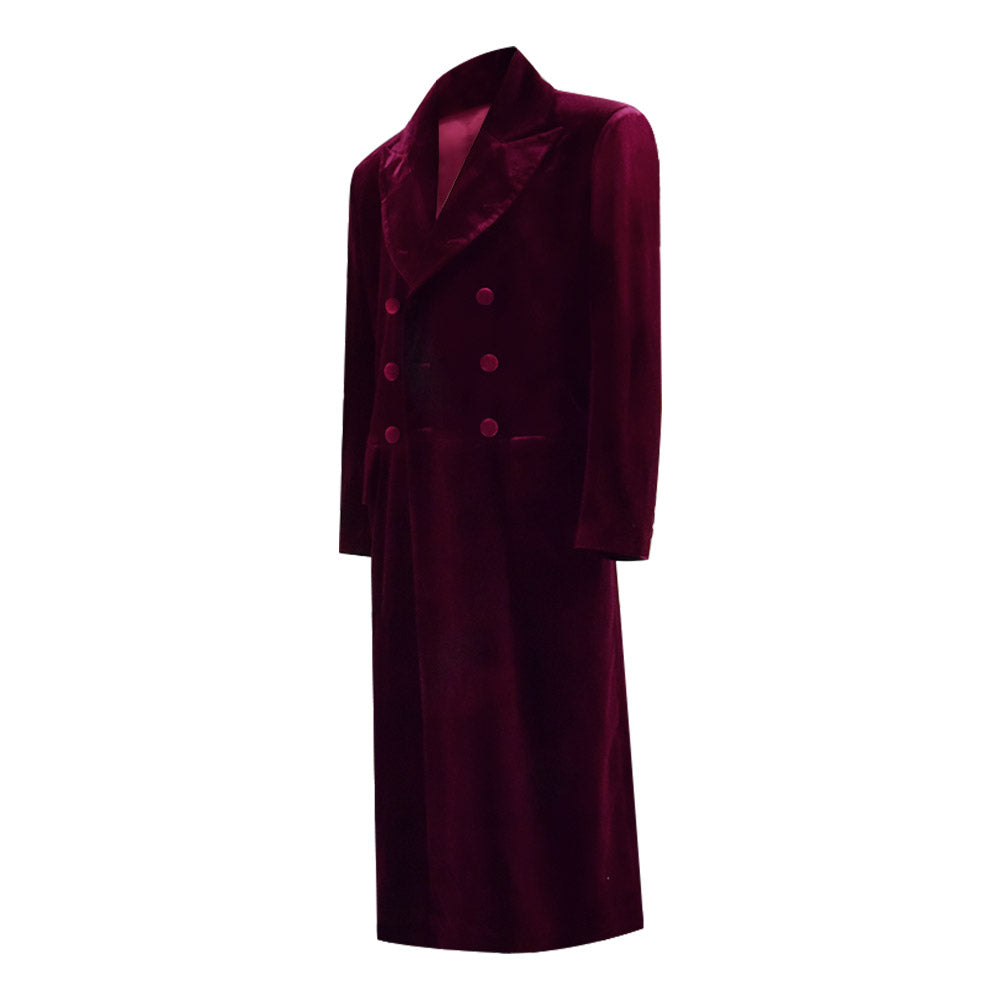 Doctor Who Fourth 4th Doctor Coat Double Breasted Velvet Cosplay Costume for Sale - Image 3