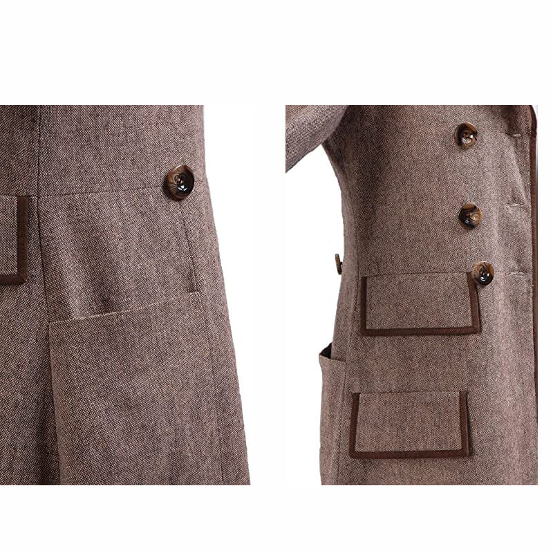Doctor Who Fourth 4th Doctor Brown Coat Costume For Halloween Cosplay - Image 5