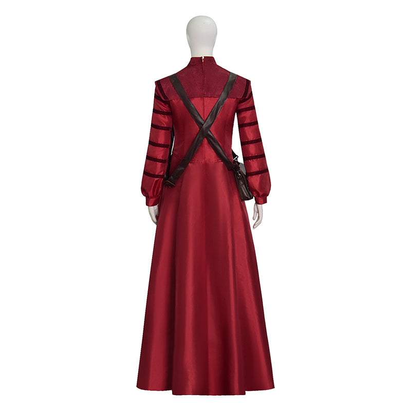 1666: Amsterdam Noa Cosplay Costume Red Long Dress with Accessories - Image 5
