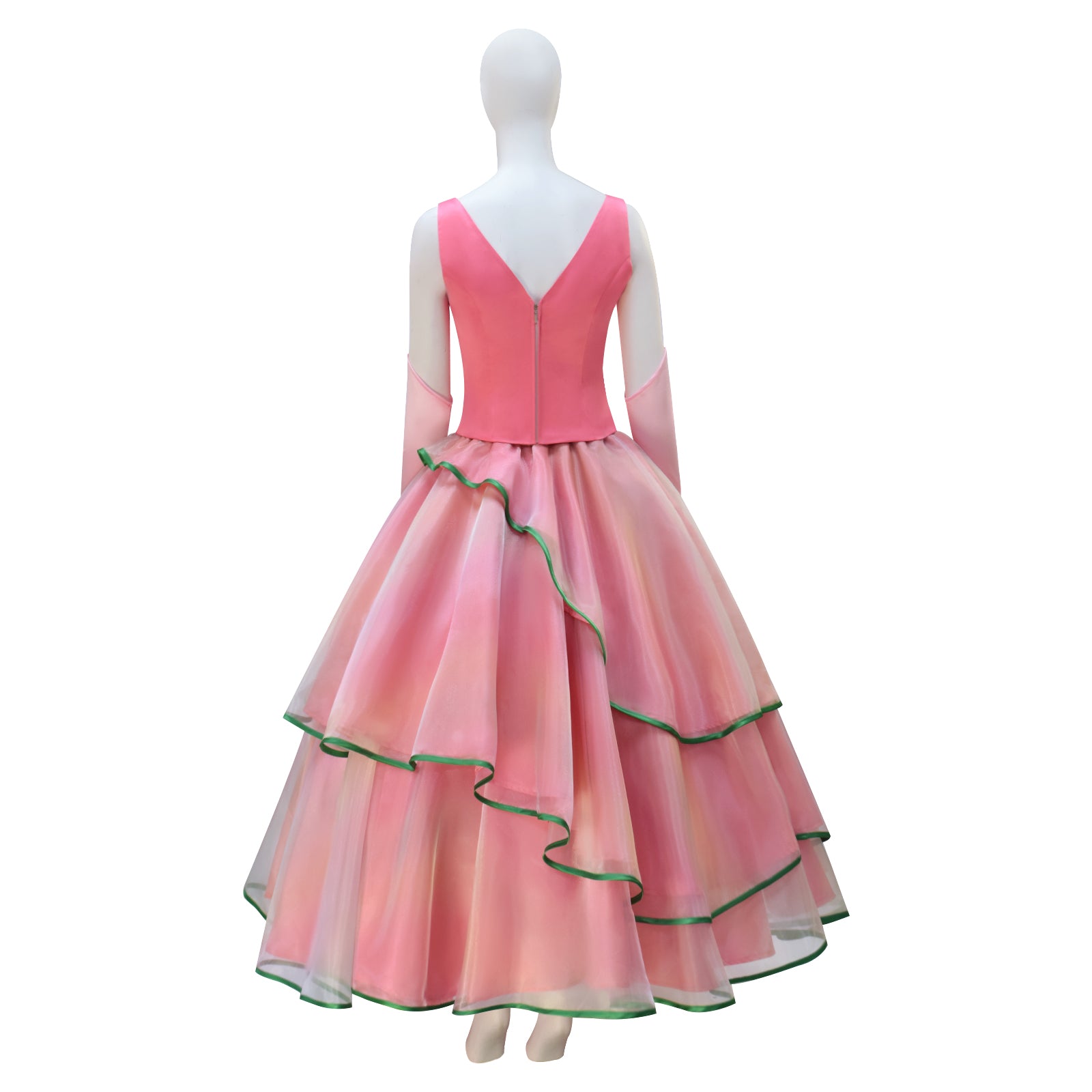 Wicked Witch Glinda Cosplay Costume Pink Dress Halloween Outfit - Image 6