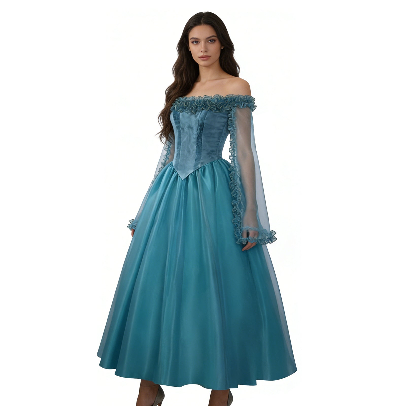 Frankenstein Elizabeth Cosplay Costume Blue Halloween Carnival Outfit - Image 6