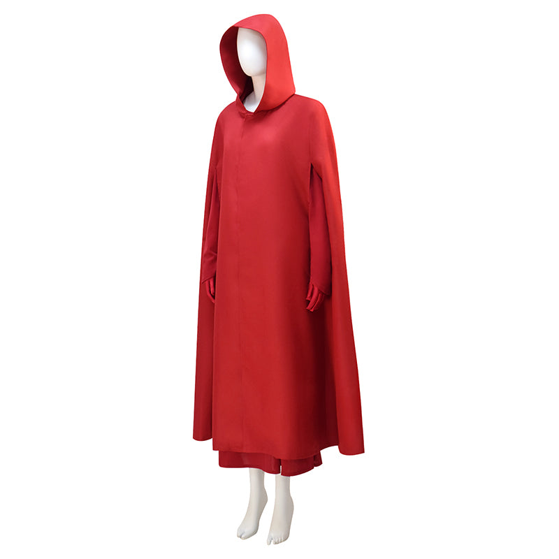 The Handmaid's Tale Red Hooded Cape Cosplay Costume Halloween Outfit - Image 3