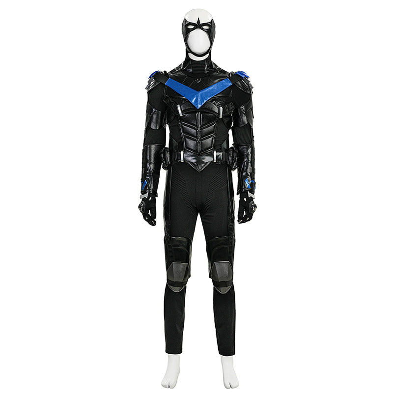 Nightwing Cosplay Arkham Knight Nightwing Cosplay Costume Nightwing Black Leather Suit - Image 6