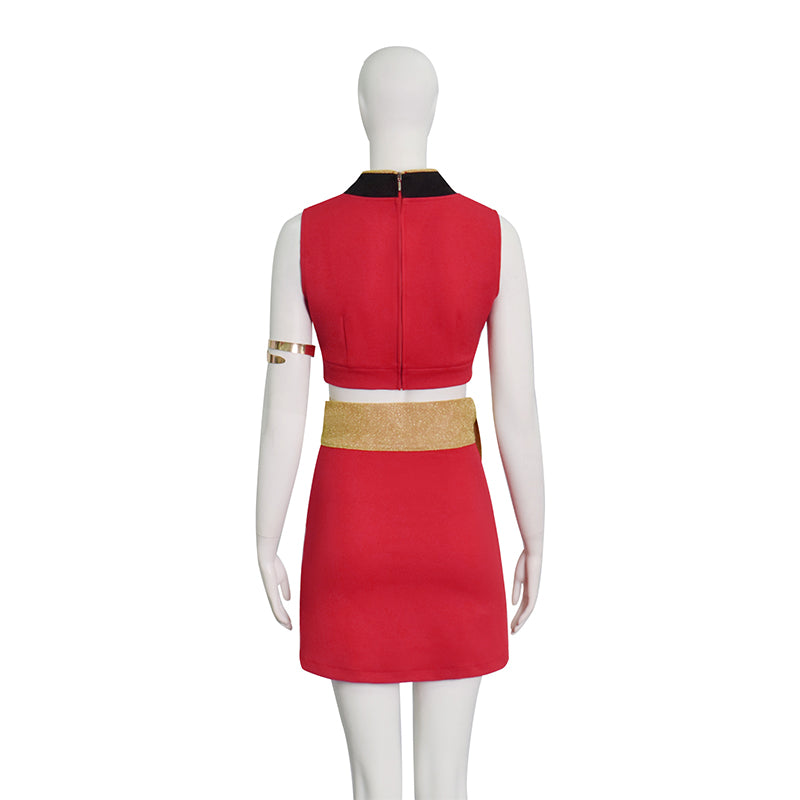 Star Trek Beyond Uhura Cosplay Costume Vest With Red Dress Two Piece - Image 5