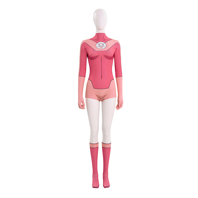 Invincible Atom Eve Cosplay Costume Halloween Pink Jumpsuit - Image 6