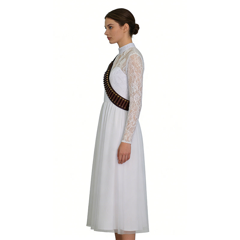 Ready Or Not Grace Cosplay Costume White Wedding Dress Halloween Suit - Image 6