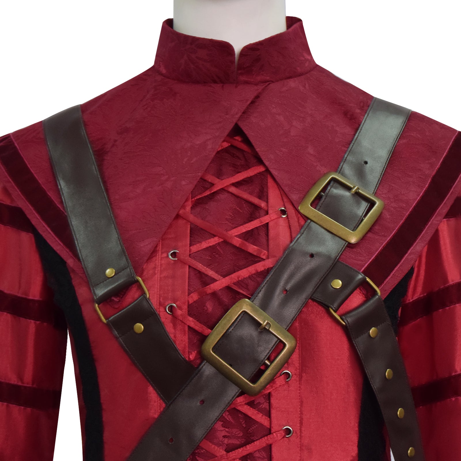 1666: Amsterdam Noa Cosplay Costume Red Long Dress with Accessories - Image 7