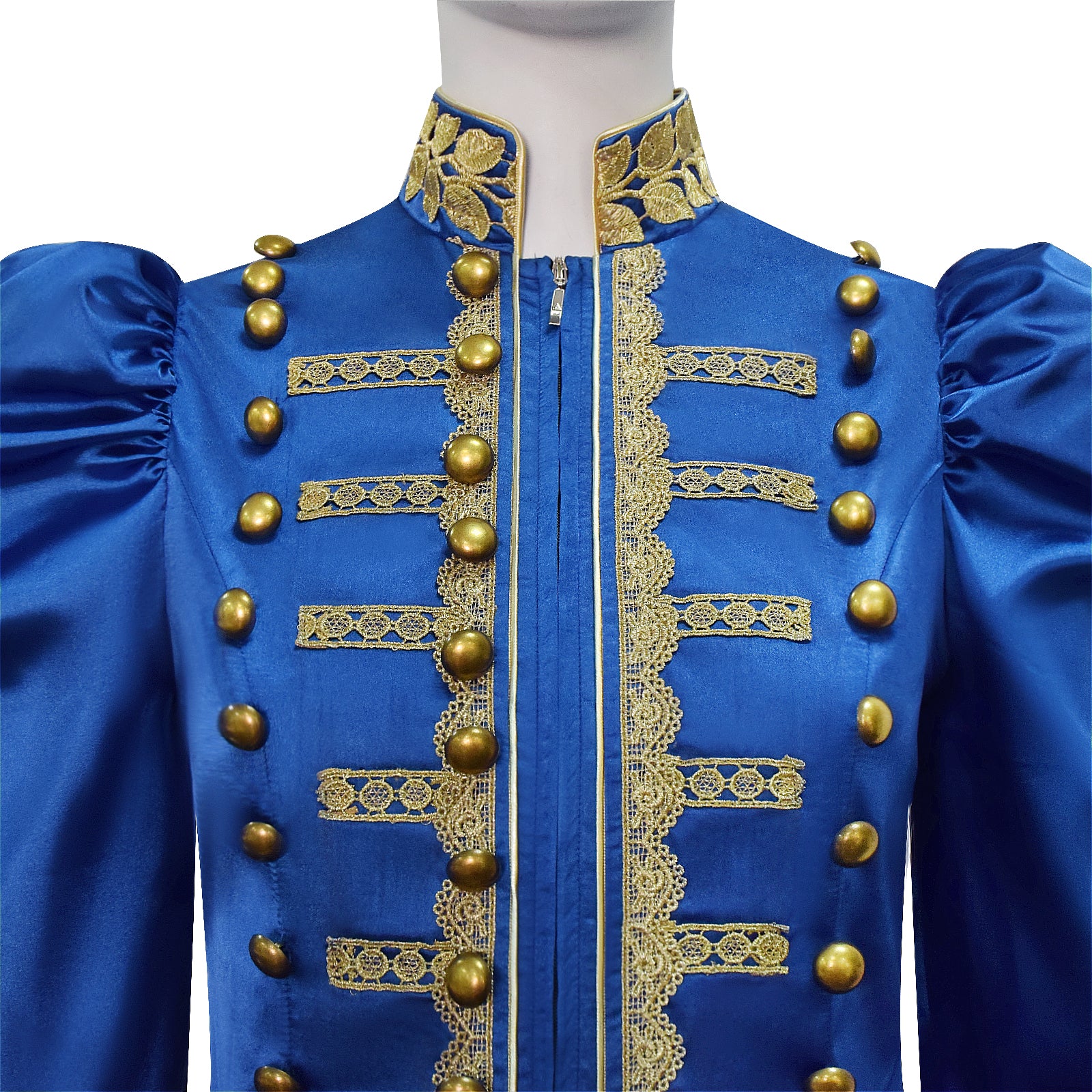 Baroque Cosplay Costume Royal Blue Military Tailcoat Performance Dress Lady Halloween Suit - Image 6