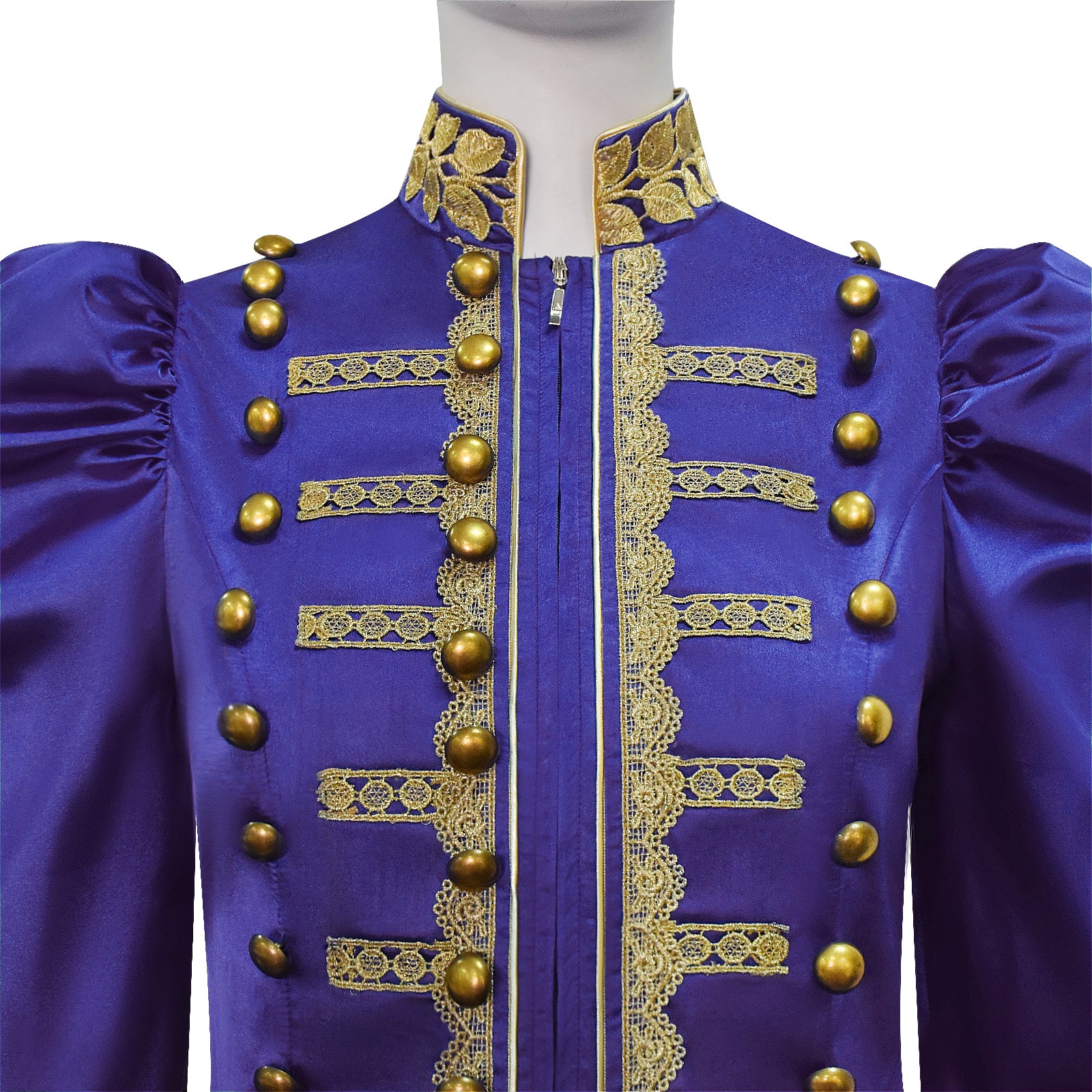 Baroque Cosplay Costume Royal Purple Military Tailcoat Performance Dress Lady Halloween Suit - Image 6