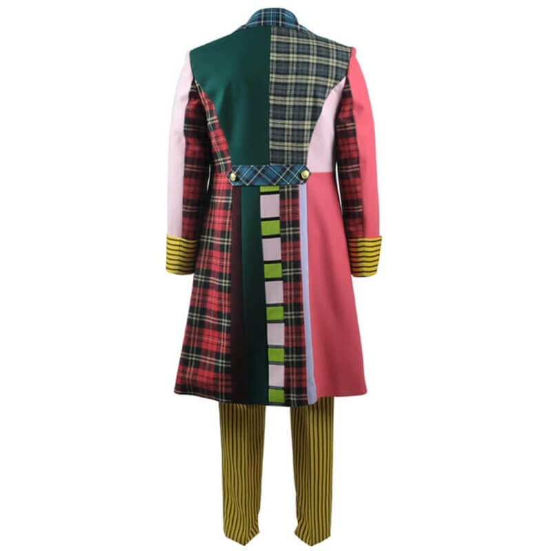 Doctor Who sixth 6th Doctor Colorful Lattice Jacket Coat Suit Cosplay Costume - Image 3