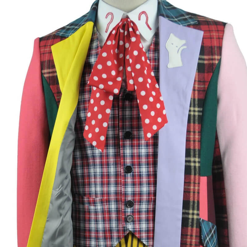 Doctor Who sixth 6th Doctor Colorful Lattice Jacket Coat Suit Cosplay Costume - Image 6