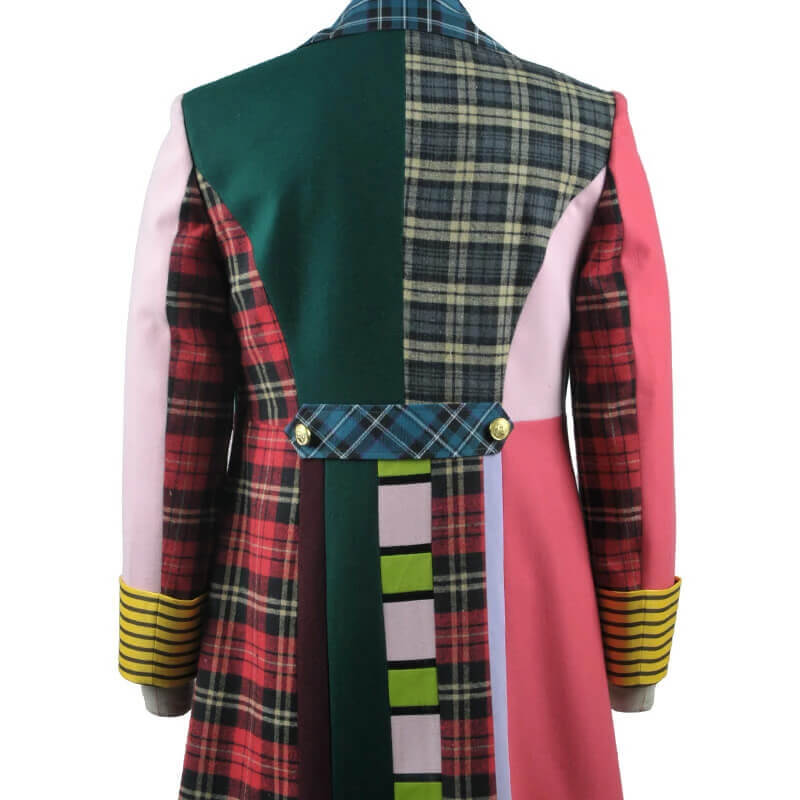 Doctor Who sixth 6th Doctor Colorful Lattice Jacket Coat Suit Cosplay Costume - Image 7