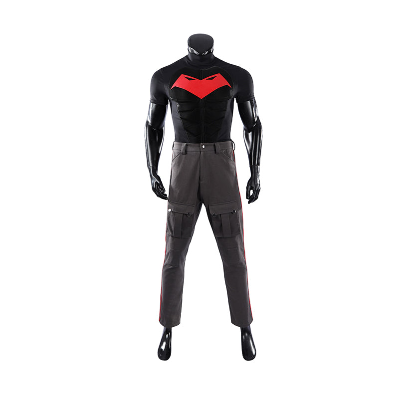 Red Hood Jason Todd Rebirth Cosplay Costume Red Leather Halloween Suit - Image 8