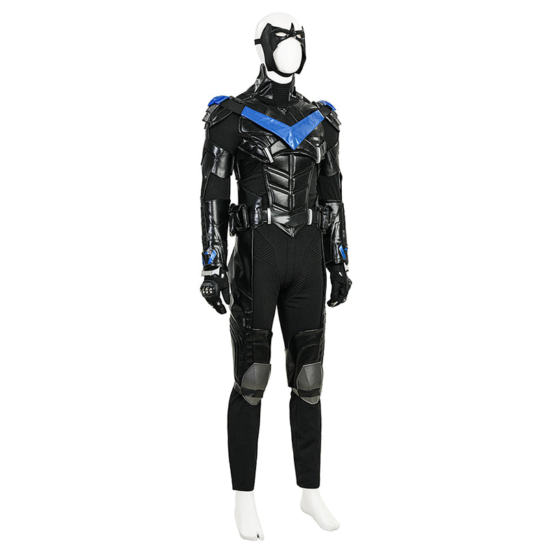 Nightwing Cosplay Arkham Knight Nightwing Cosplay Costume Nightwing Black Leather Suit - Image 8