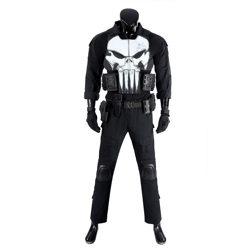 The Punisher Cosplay Costume Frank Castle Skull Suit One Last Kill Halloween - Image 8
