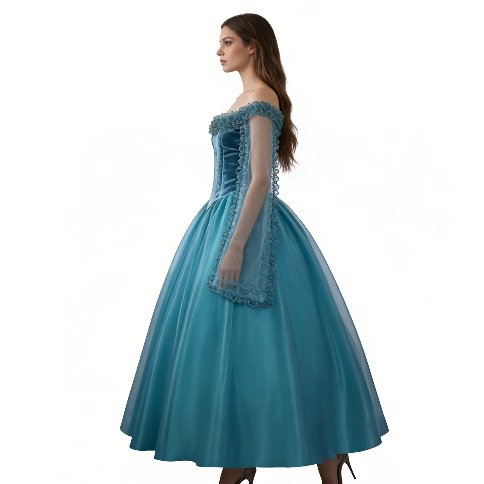 Frankenstein Elizabeth Cosplay Costume Blue Halloween Carnival Outfit - Image 8