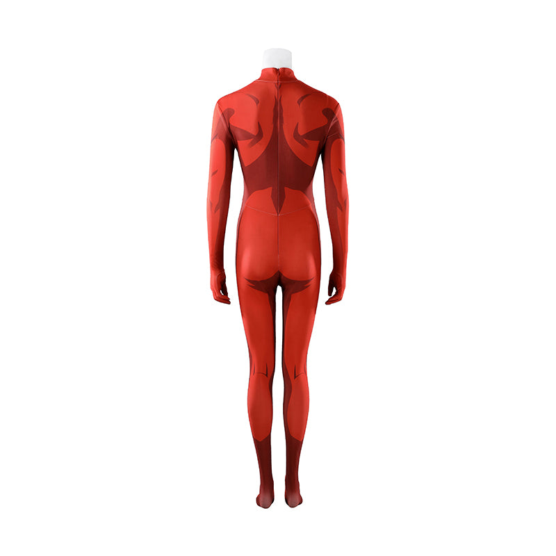 Dispatch Malevola Cosplay Costume Red Jumpsuit Halloween Outfit - Image 9