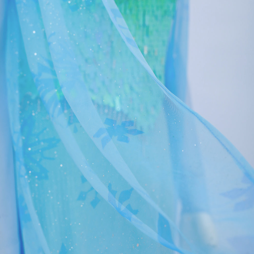 Deluxe Frozen 2 Elsa Cosplay Costume Blue Dress Halloween Outfit - Image 12
