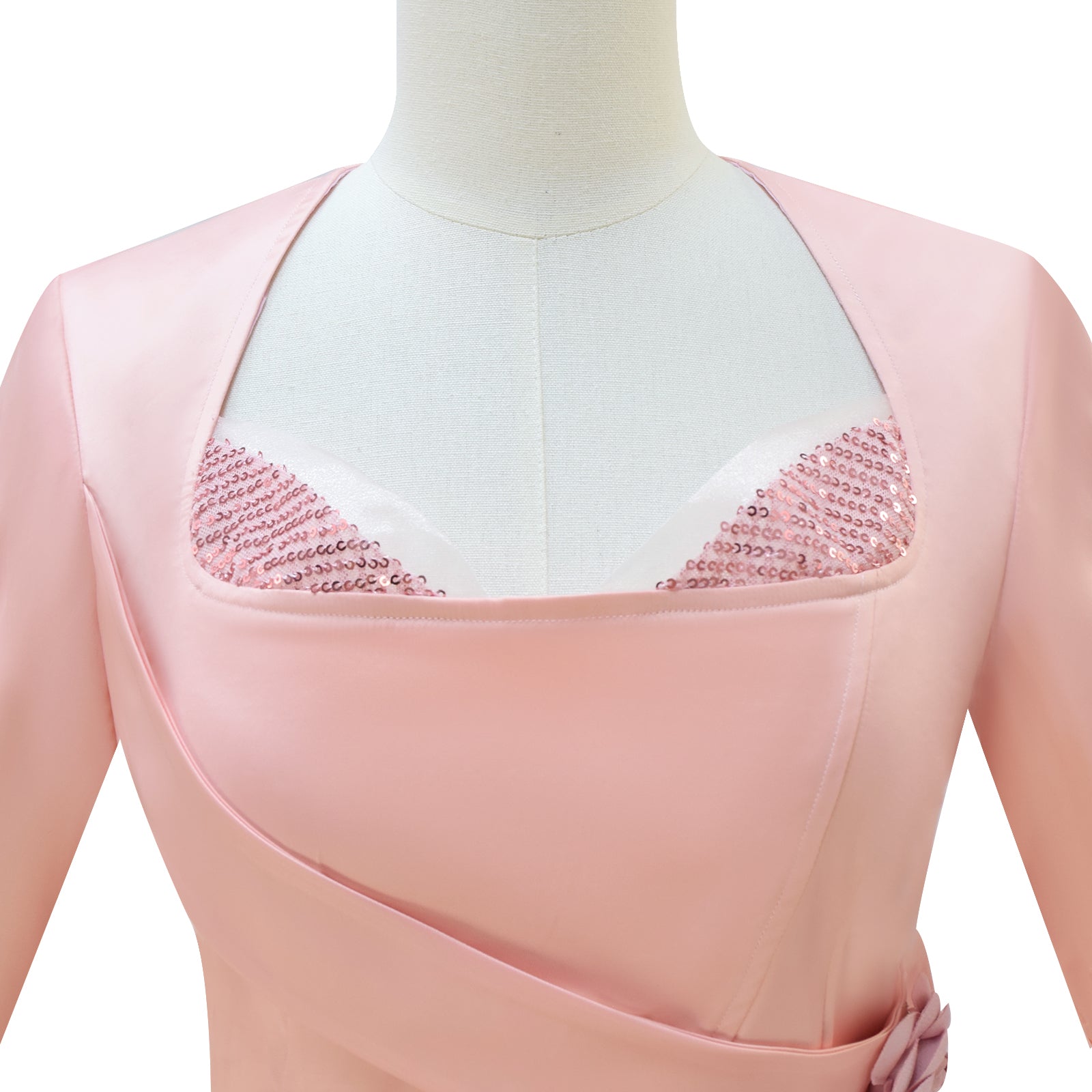 Wicked Witch Glinda Cosplay Costume Pink Dress Halloween Costume Outfit - Image 6
